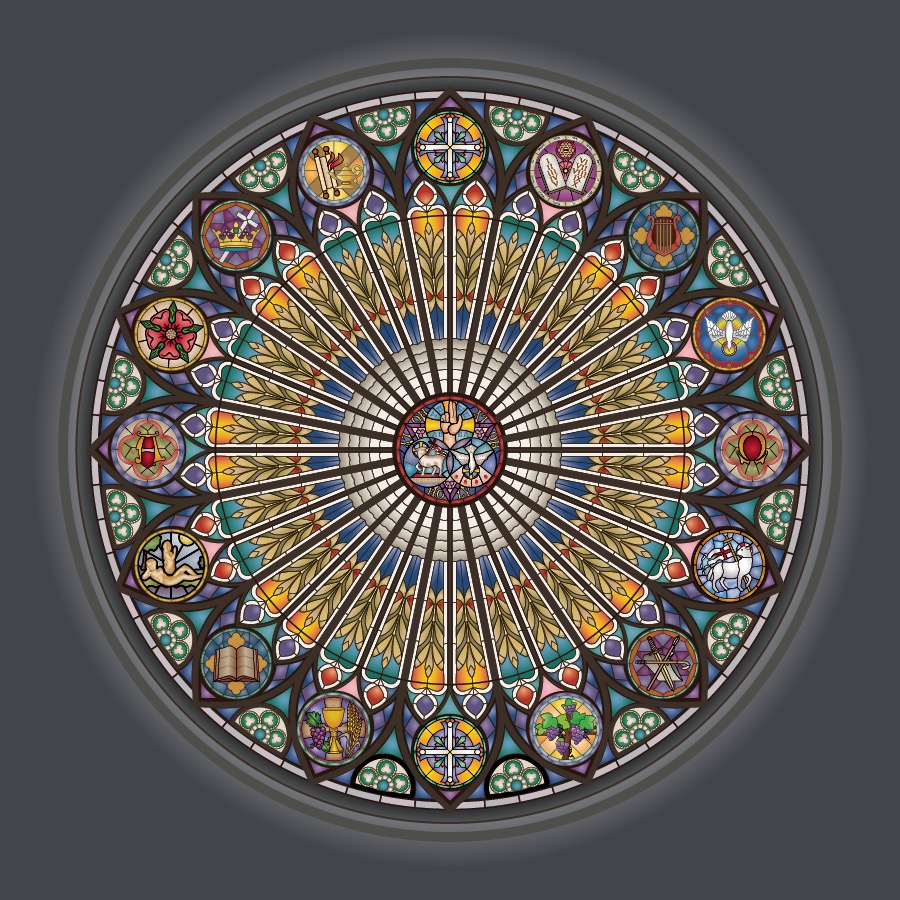 My own illustration based on the rose window of Cath&eacute;drale Notre-Dame de Strasbourg.